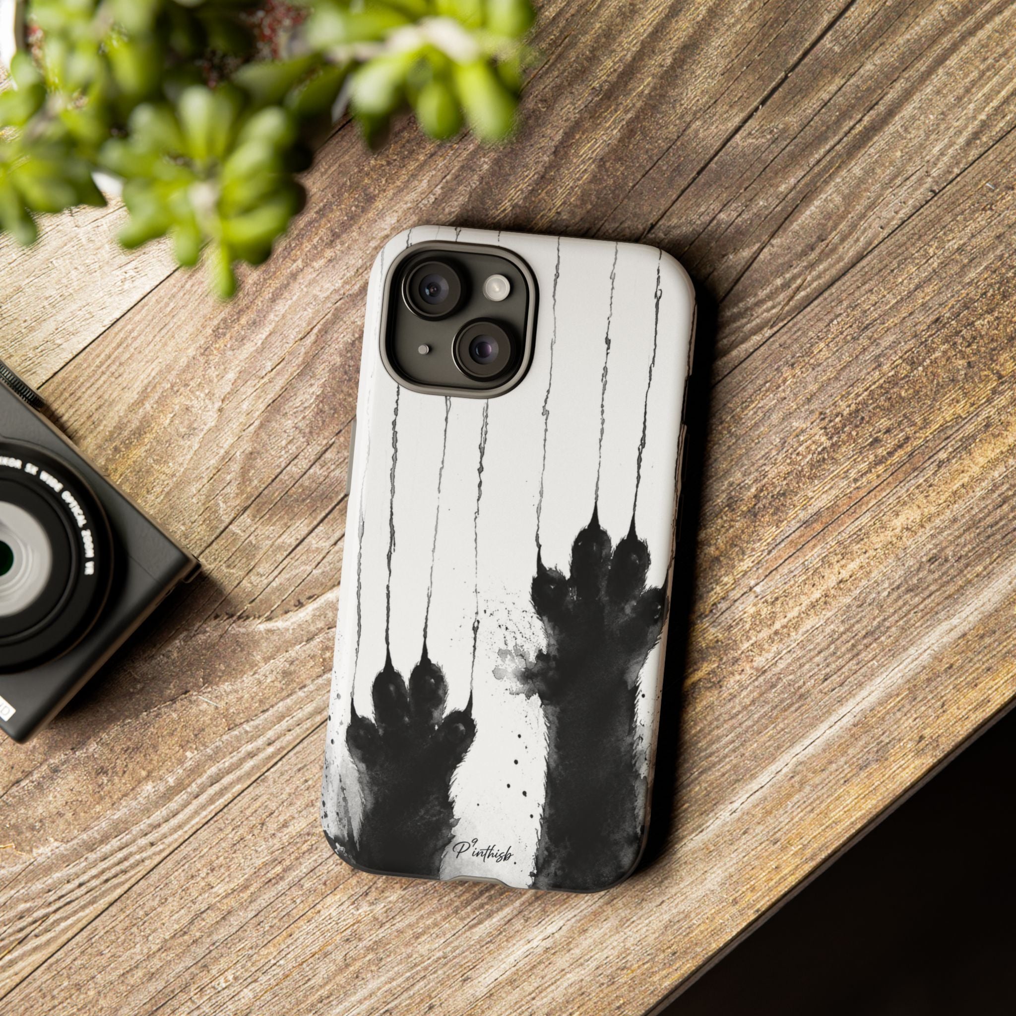 Black Ink Paw Print Tough Case