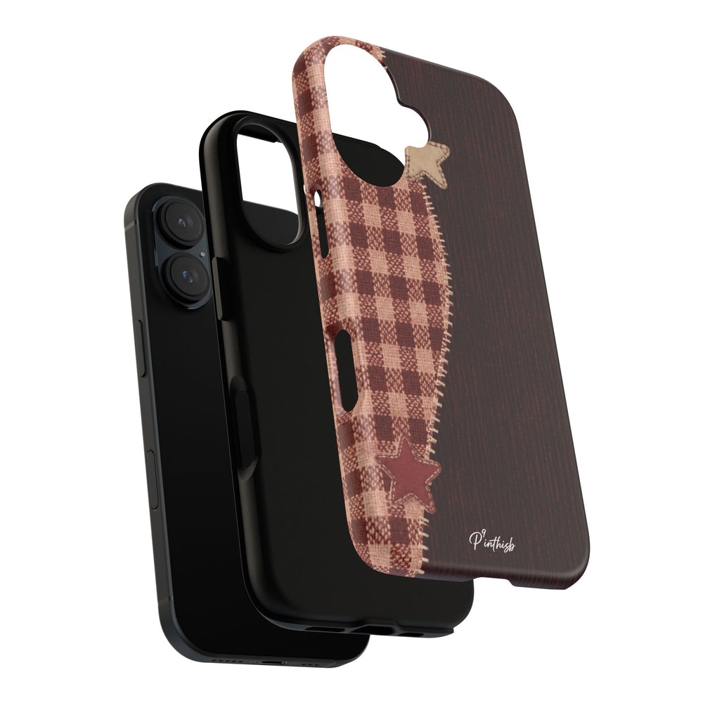 Rustic Plaid Stars Phone Case