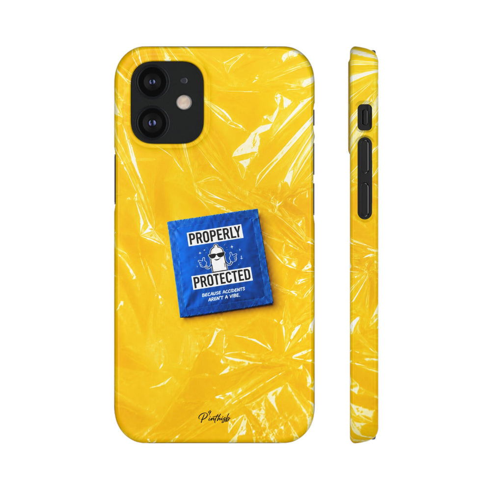 "Properly Protected" Graphic Snap Phone Case