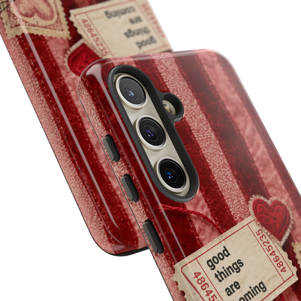 “Good Things Are Coming” Red Phone Case