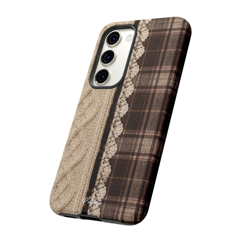 Cozy Plaid Knit Tough Phone Case
