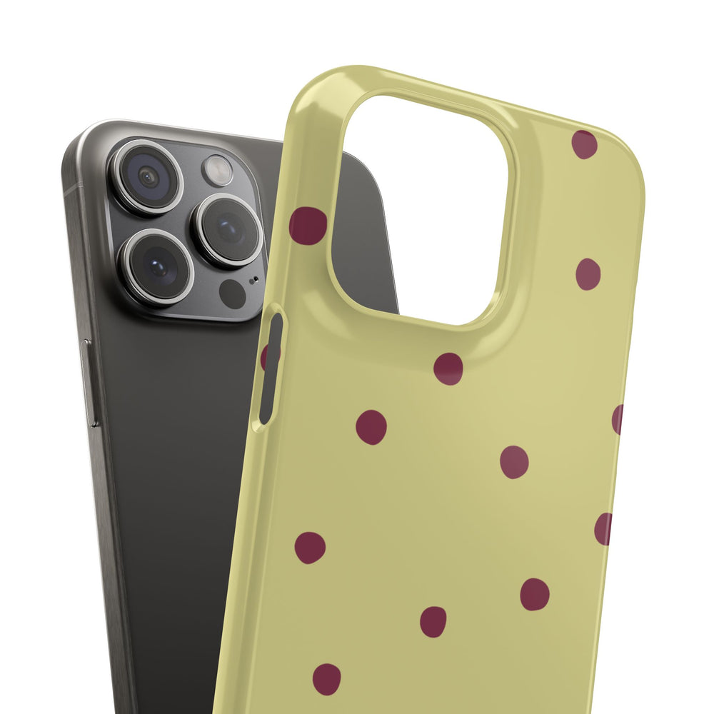 Yellow & Burgundy Polka Dot Snap Phone Case