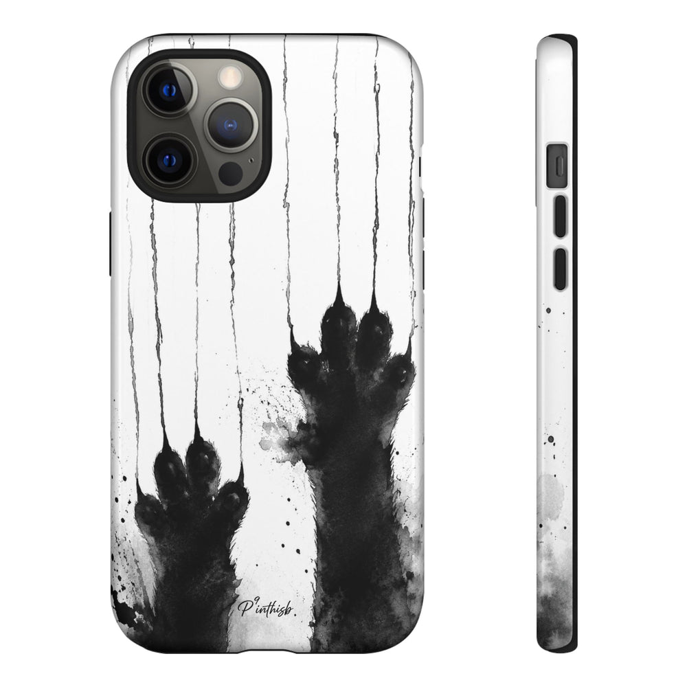 Black Ink Paw Print Tough Case
