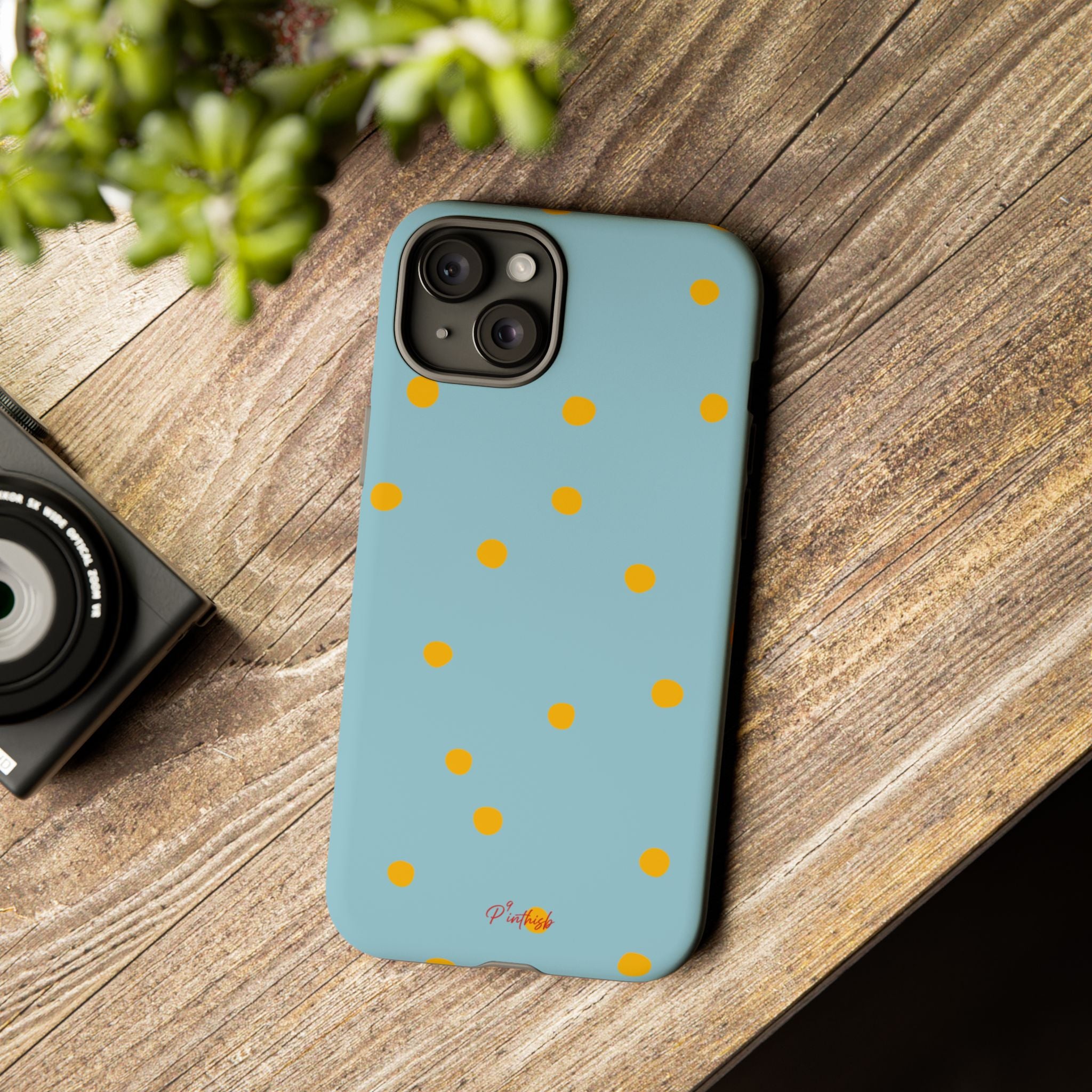 Blue & Yellow Polka Dot Tough Phone Case