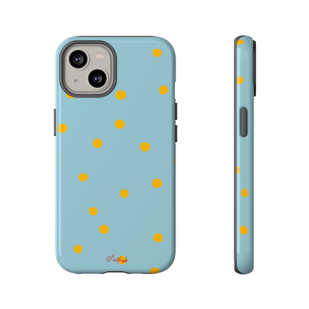 Blue & Yellow Polka Dot Tough Phone Case
