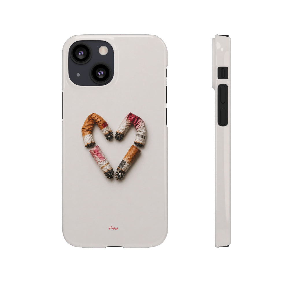 Cigarette Butts Heart Snap Case