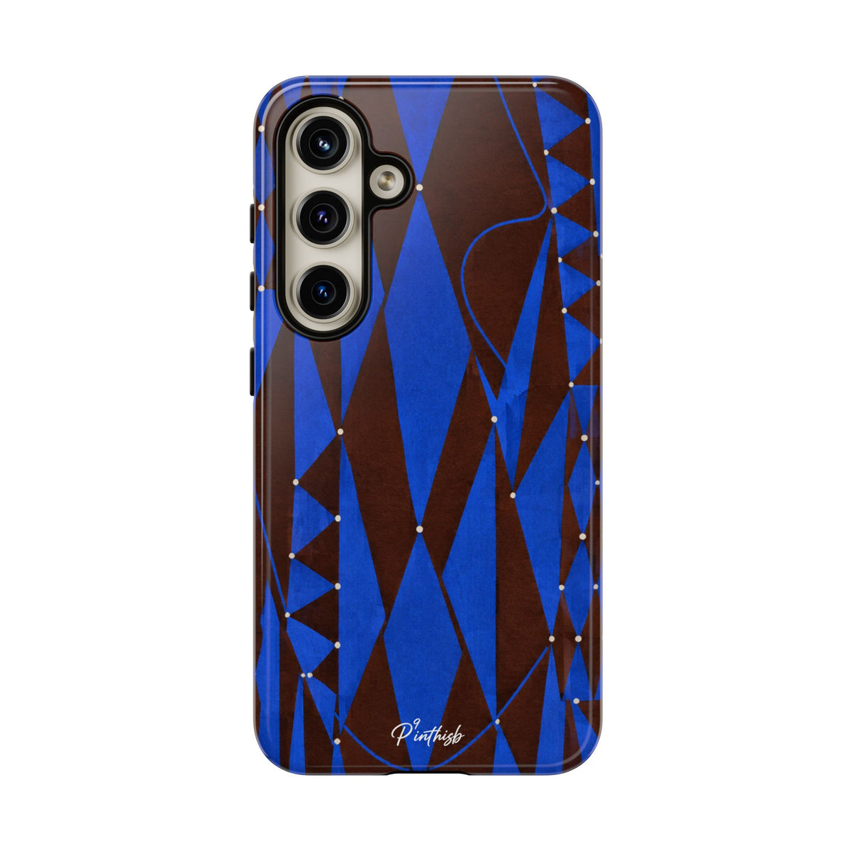 Geometric Blue Diamond Tough Phone Case