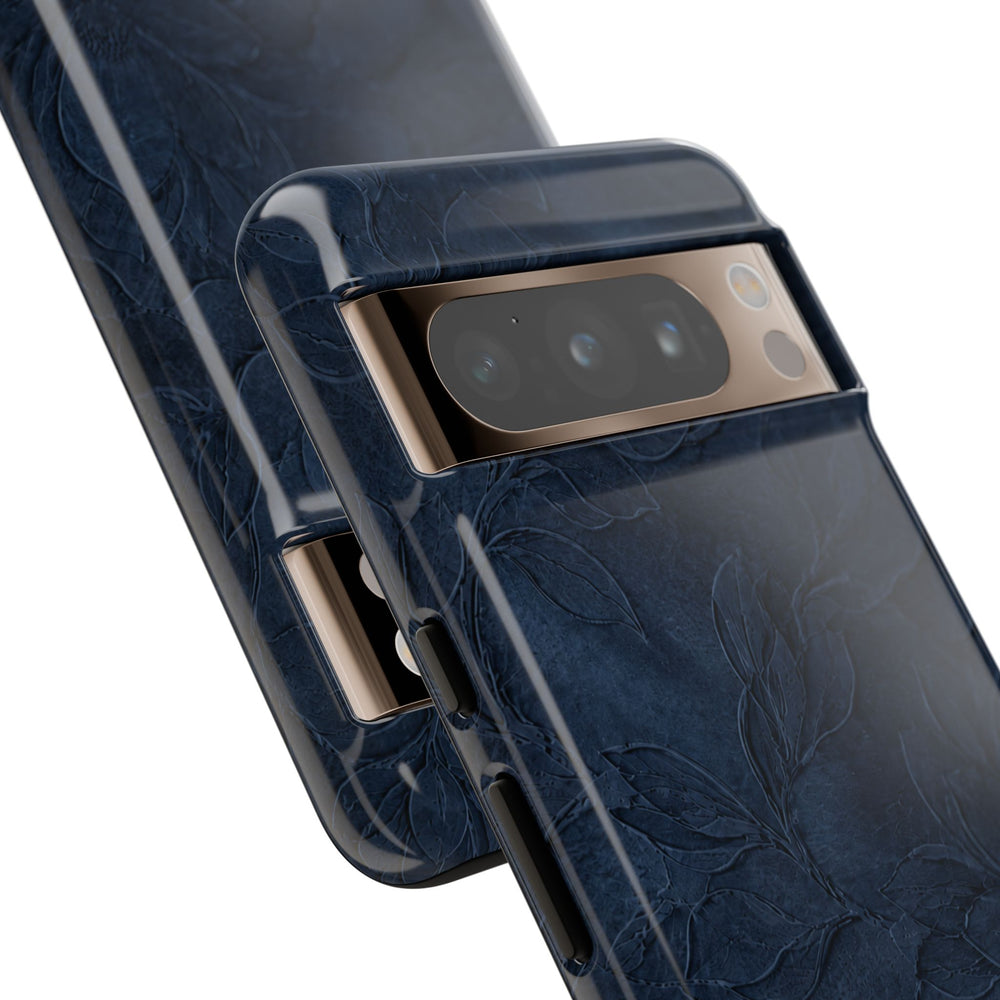 Navy Floral Textured Tough Case