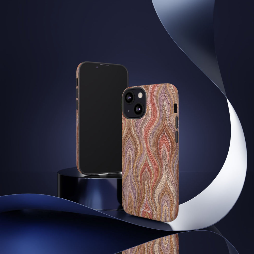 Wavy Peach & Mauve Tough Case