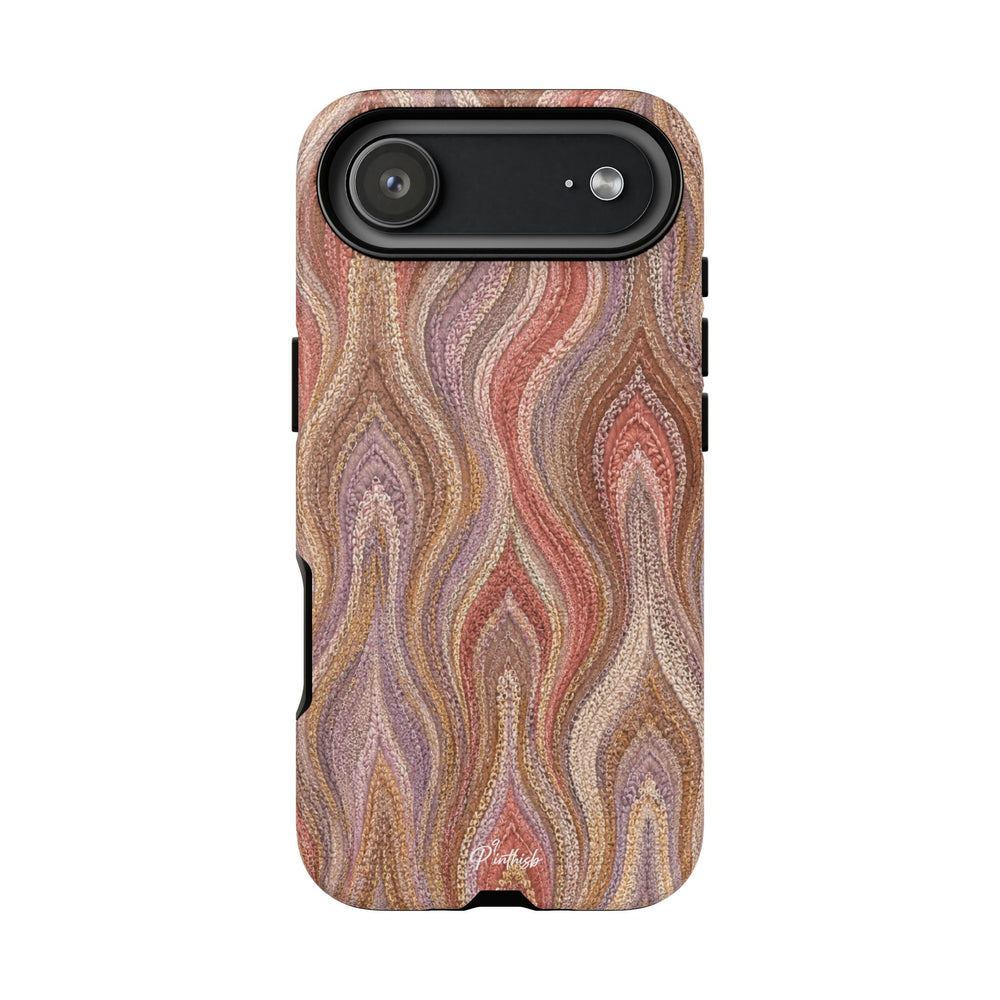 Wavy Peach & Mauve Tough Case