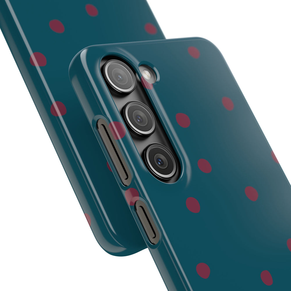 Teal & Burgundy Polka Dot Snap Phone Case