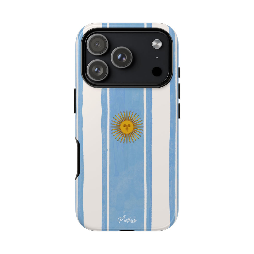 Argentina Flag Tough Phone Case – Blue White Striped Sun Protector