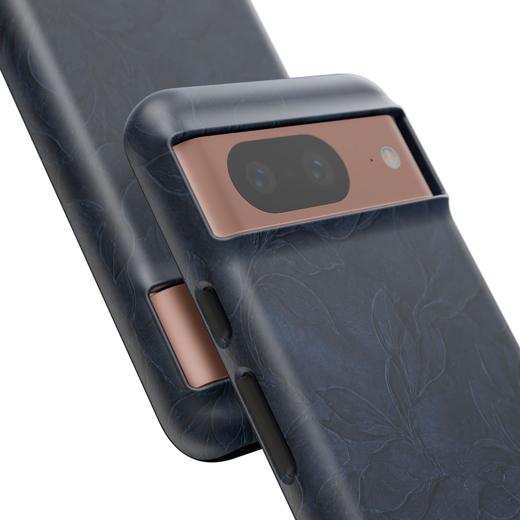 Navy Floral Textured Tough Case