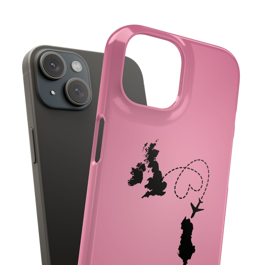 UK to Albania Pink Snap Phone Case