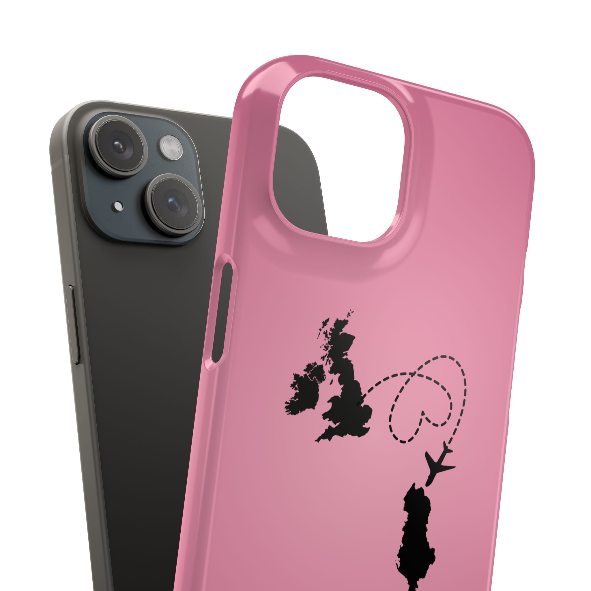 UK to Albania Pink Snap Phone Case