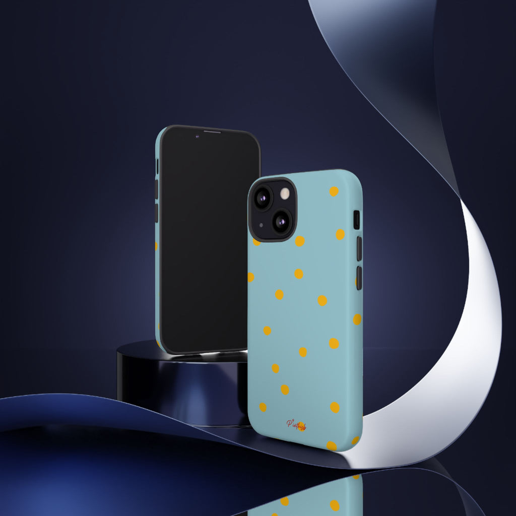 Blue & Yellow Polka Dot Tough Phone Case
