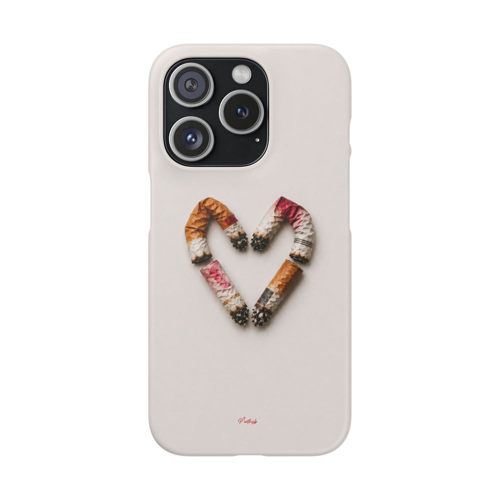 Cigarette Butts Heart Snap Case