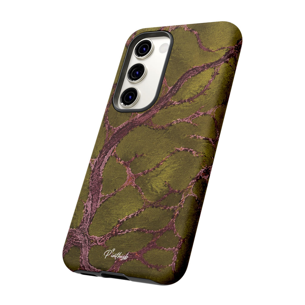 Olive & Rose Gold Tree Pattern Phone Case