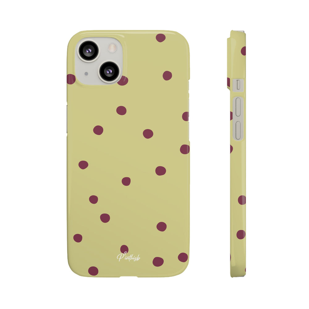 Yellow & Burgundy Polka Dot Snap Phone Case