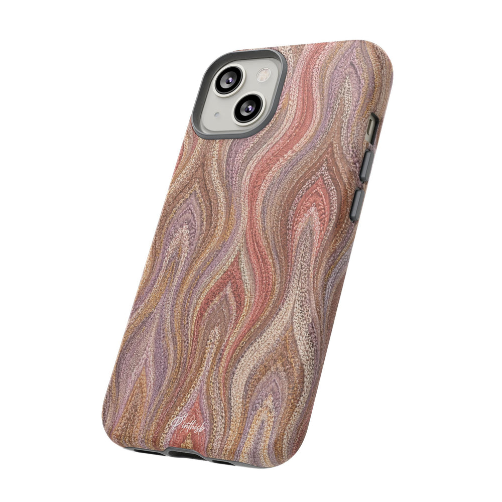 Wavy Peach & Mauve Tough Case