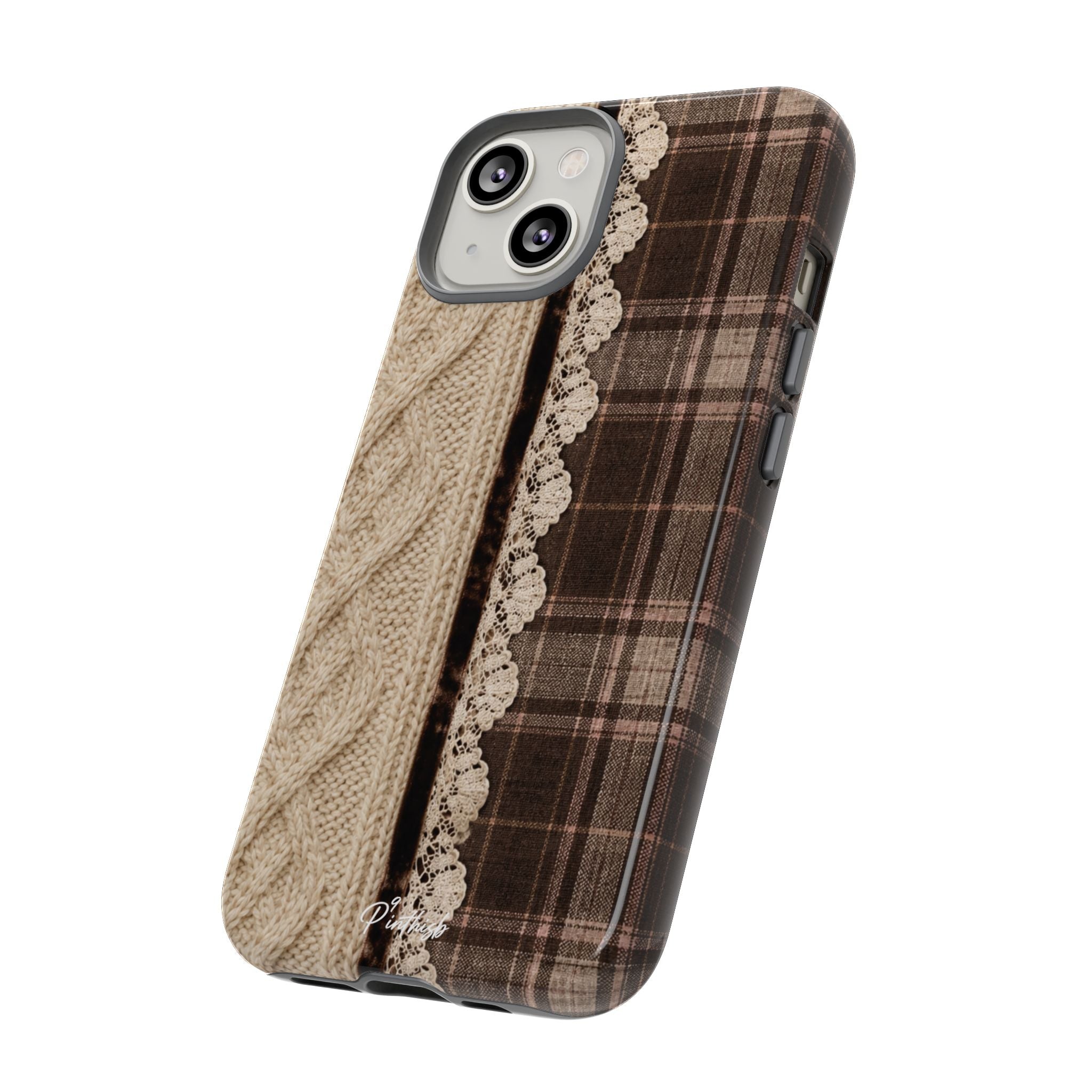 Cozy Plaid Knit Tough Phone Case