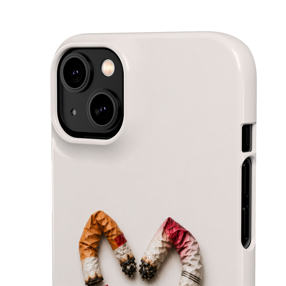 Cigarette Butts Heart Snap Case