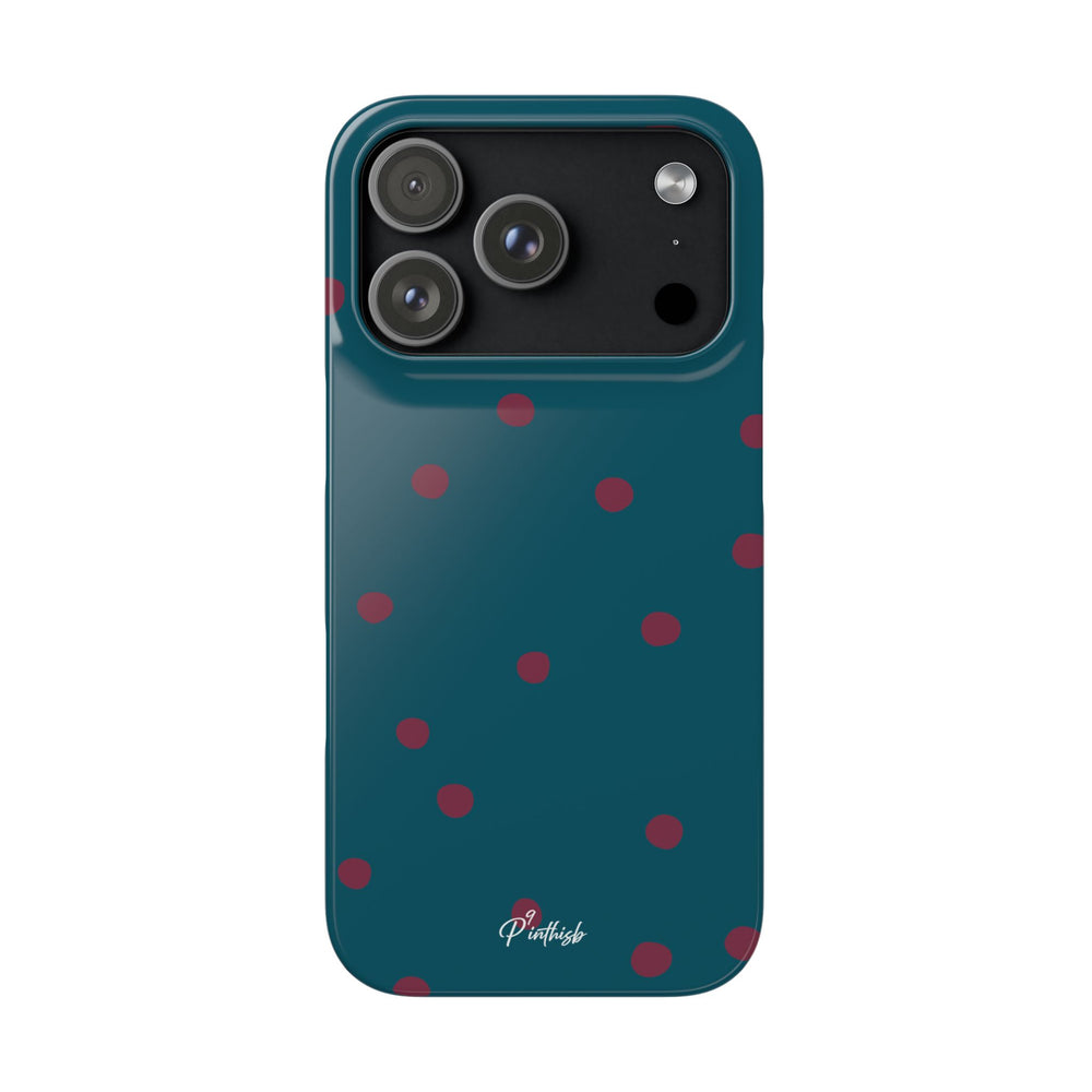 Teal & Burgundy Polka Dot Snap Phone Case