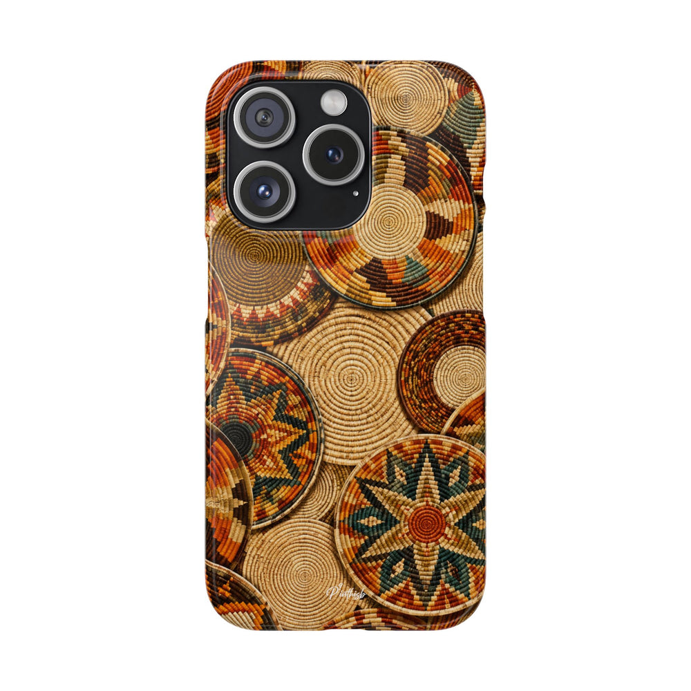 Bohemian Woven Basket Pattern Snap Case