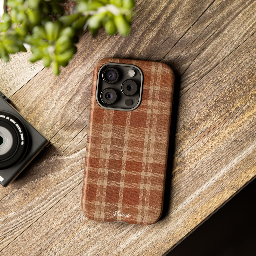 Rustic Brown Cozy Plaid Tough Case