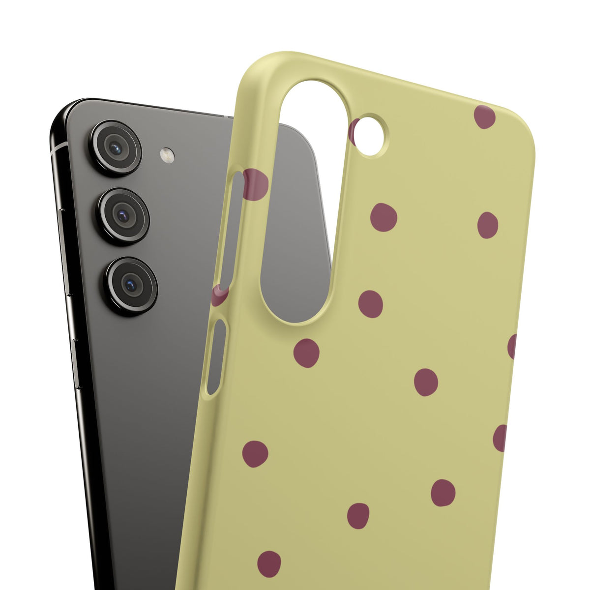 Yellow & Burgundy Polka Dot Snap Phone Case