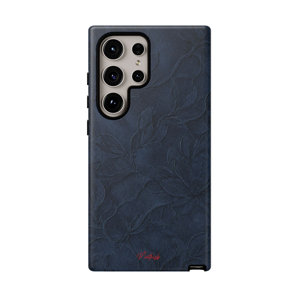 Navy Floral Textured Tough Case