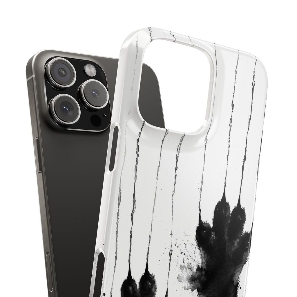 Black Ink Paw Print Snap Case