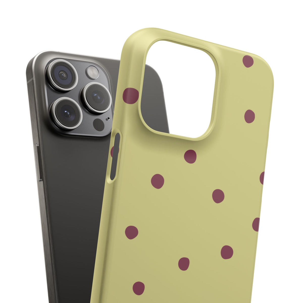 Yellow & Burgundy Polka Dot Snap Phone Case