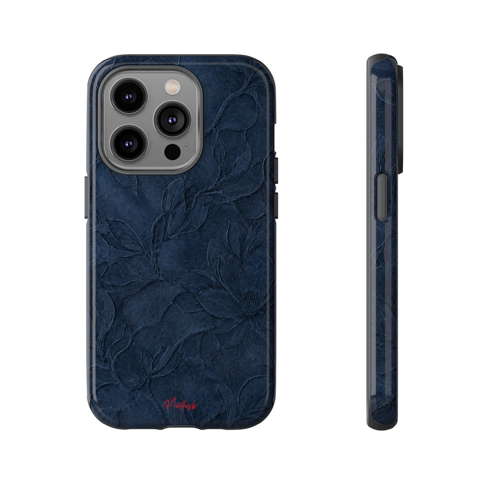 Navy Floral Textured Tough Case