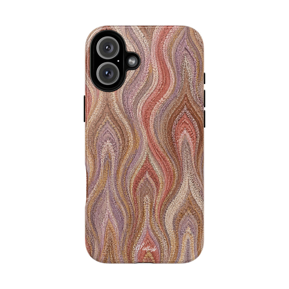 Wavy Peach & Mauve Tough Case