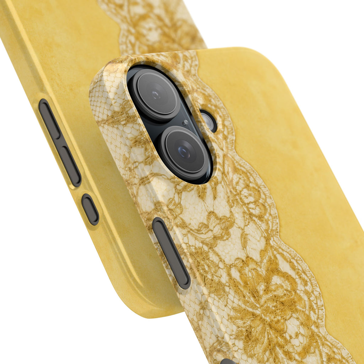 Yellow Vintage Lace Snap Case
