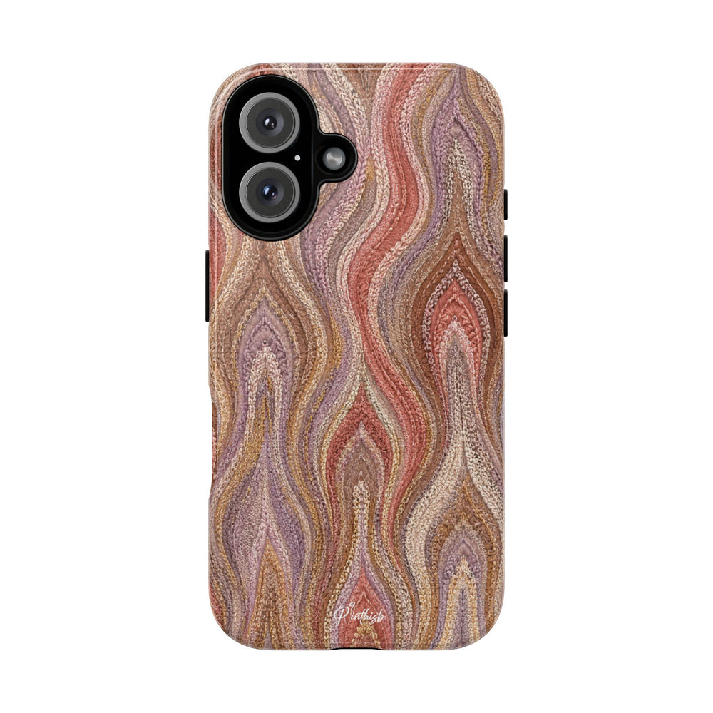 Wavy Peach & Mauve Tough Case