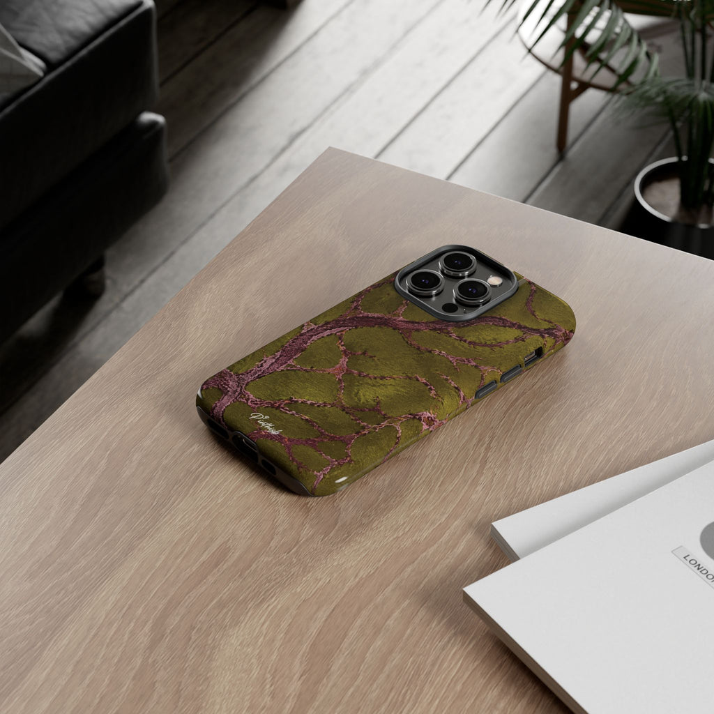 Olive & Rose Gold Tree Pattern Phone Case