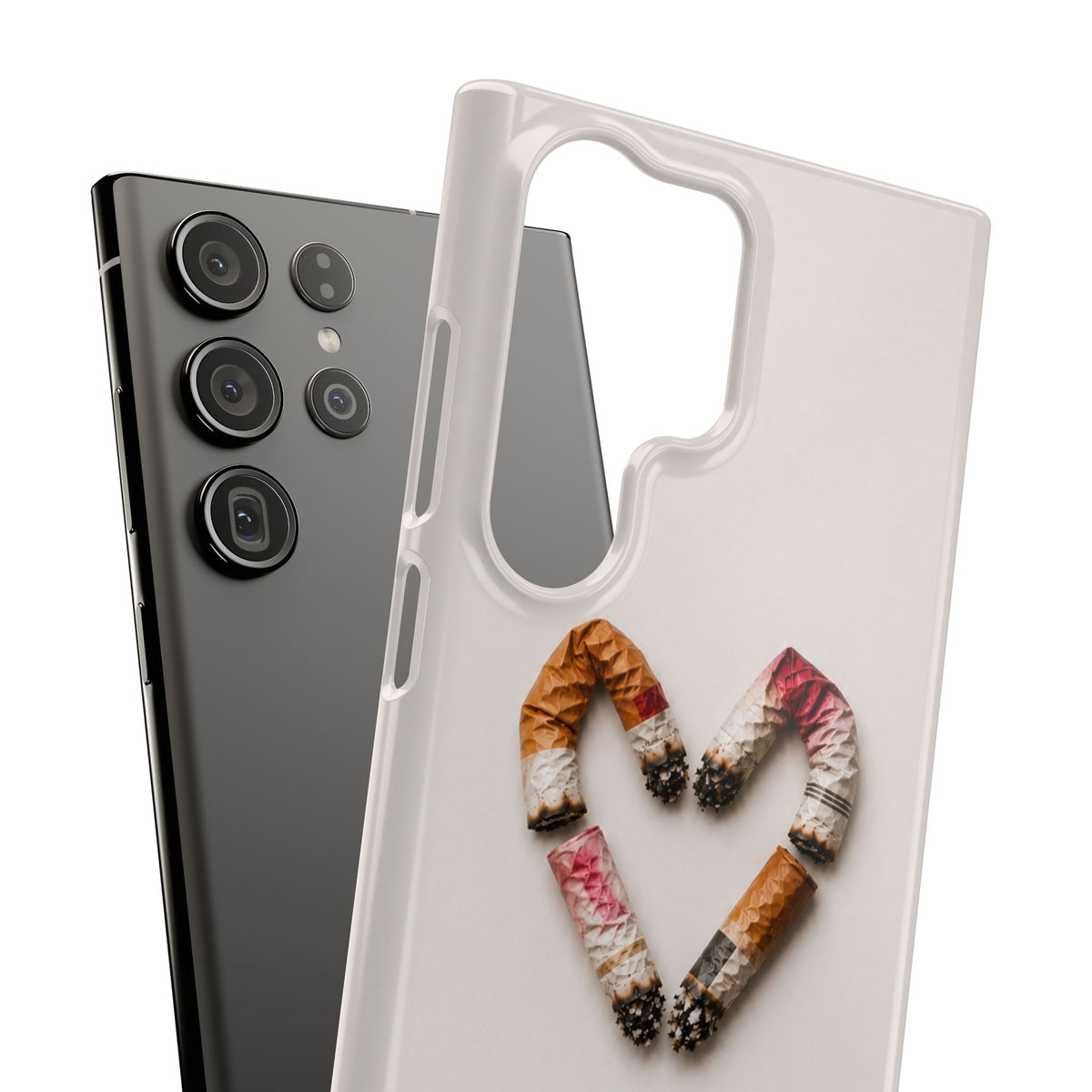 Cigarette Butts Heart Snap Case