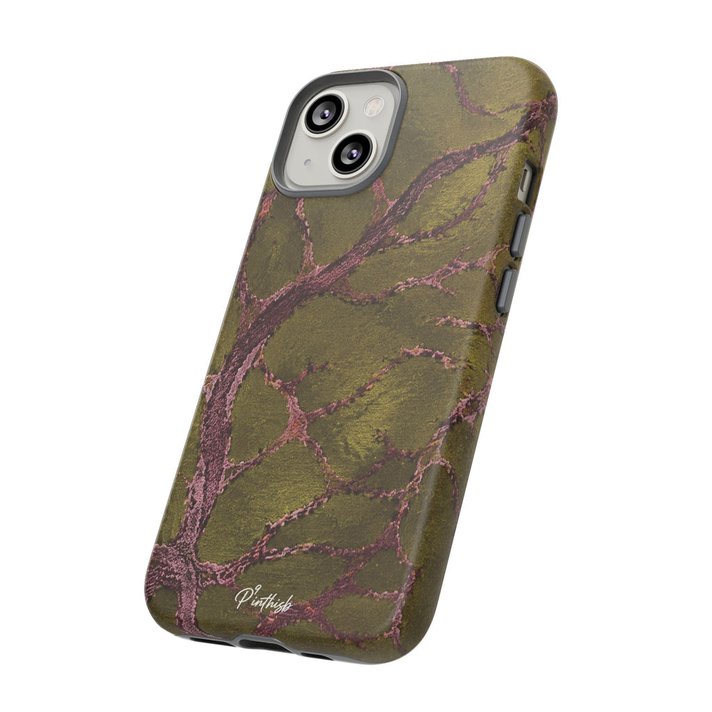 Olive & Rose Gold Tree Pattern Phone Case