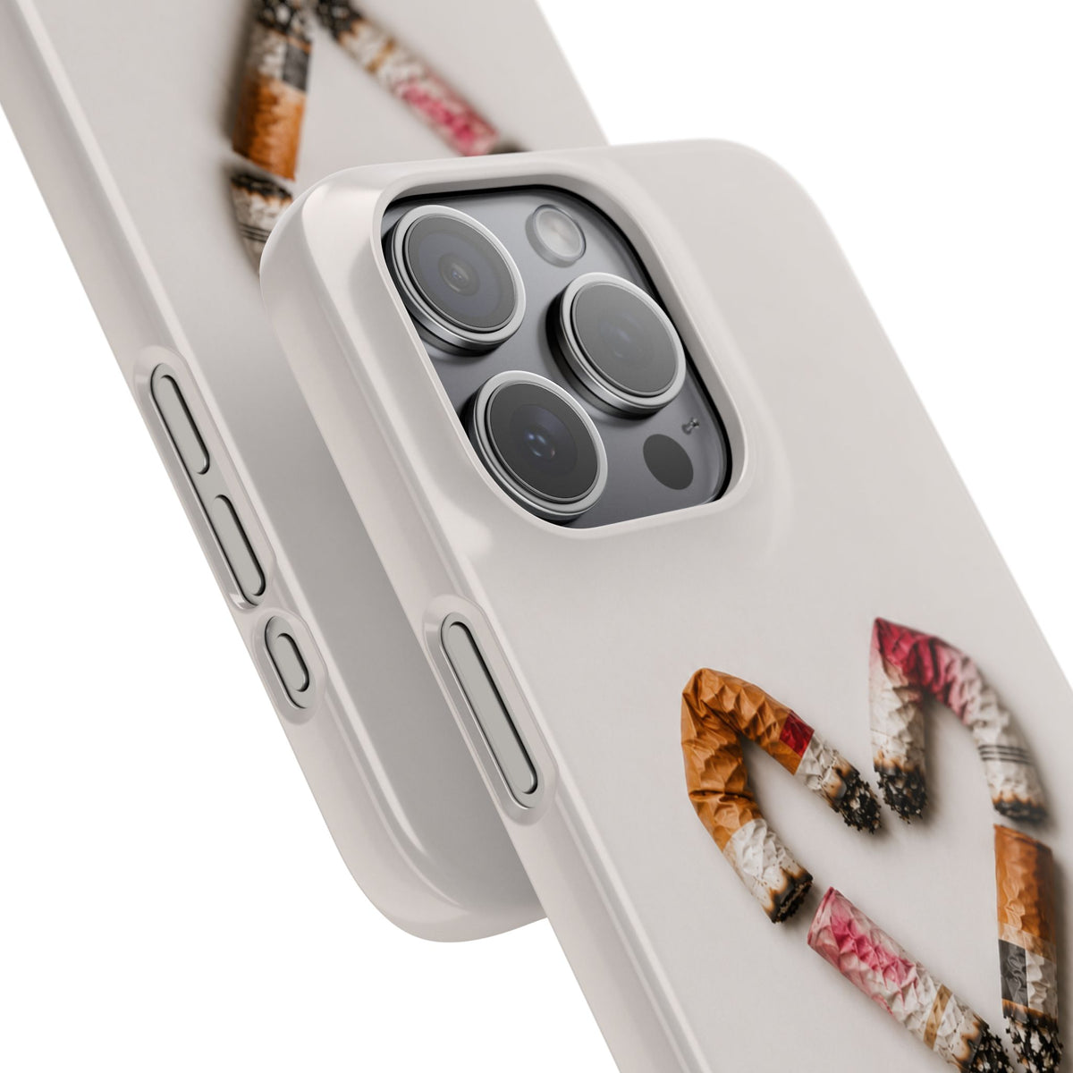 Cigarette Butts Heart Snap Case