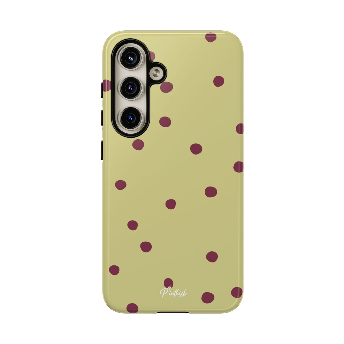 Yellow & Burgundy Polka Dot Tough Phone Case