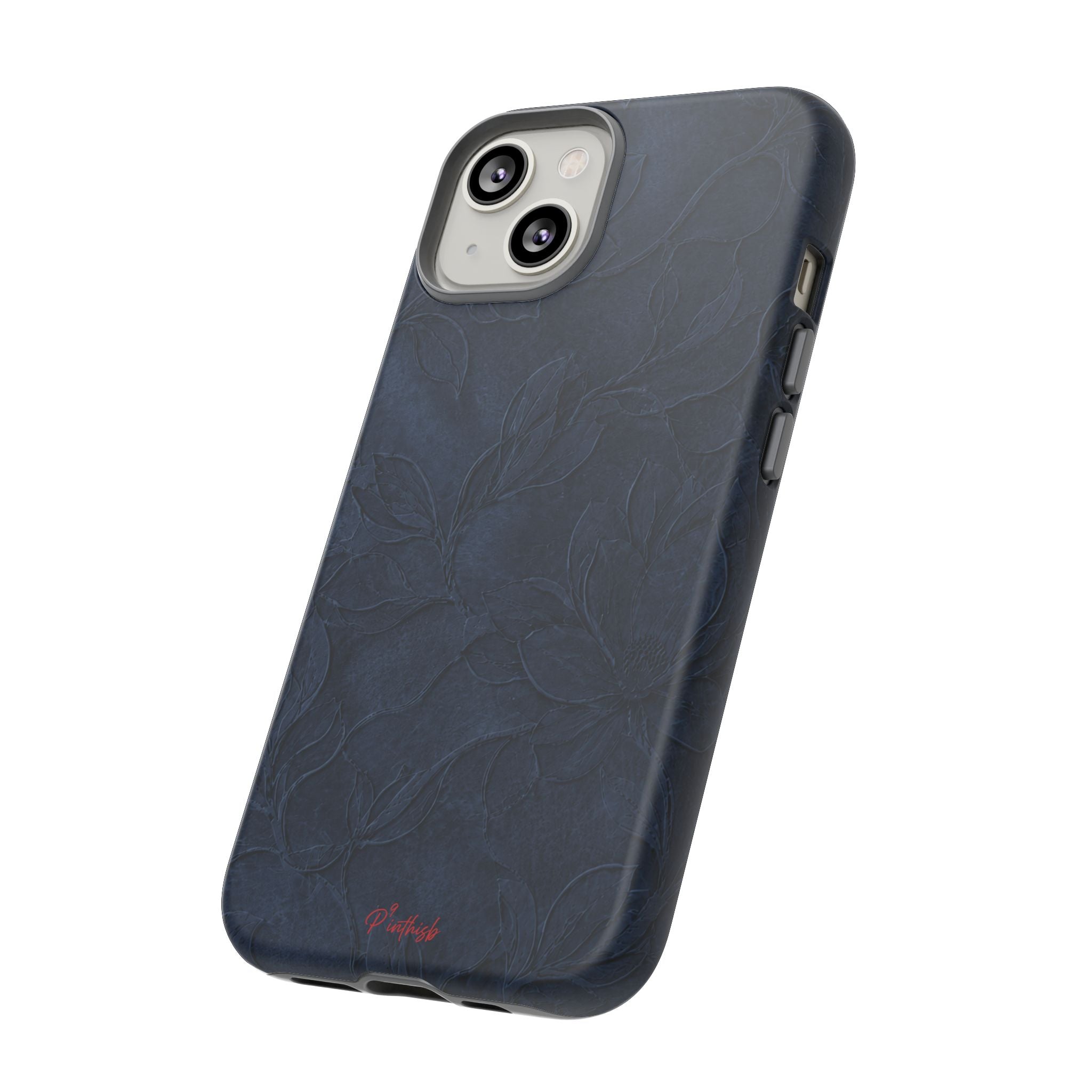 Navy Floral Textured Tough Case