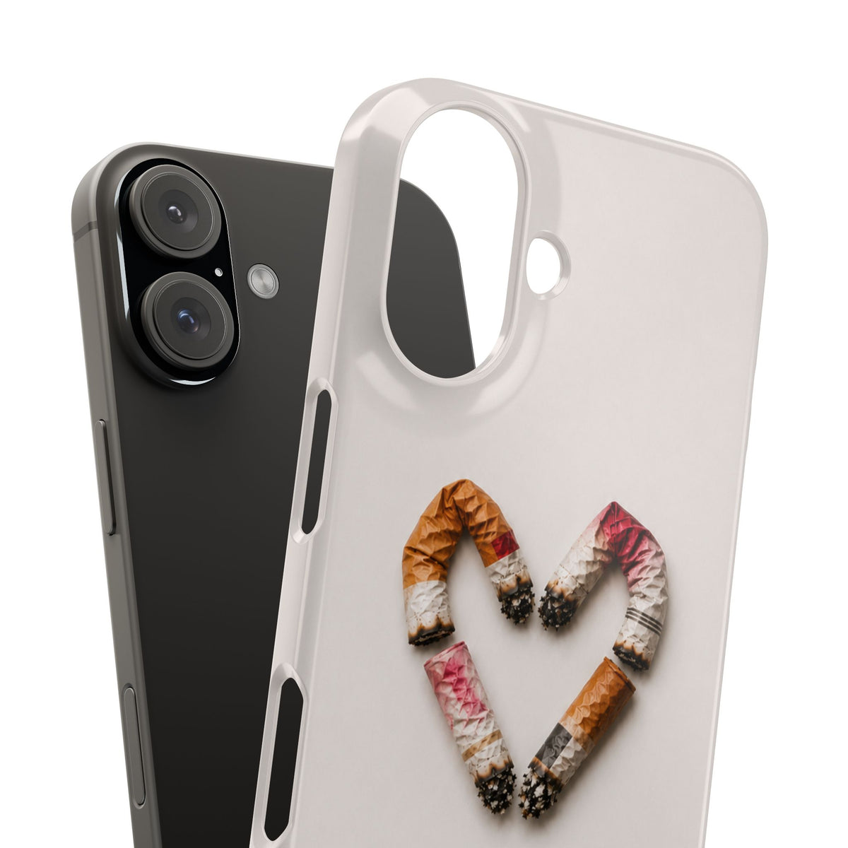 Cigarette Butts Heart Snap Case