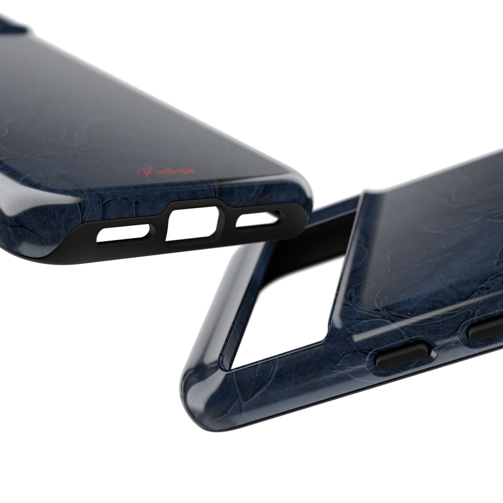 Navy Floral Textured Tough Case