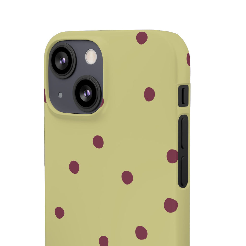 Yellow & Burgundy Polka Dot Snap Phone Case