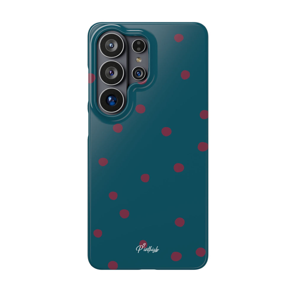 Teal & Burgundy Polka Dot Snap Phone Case
