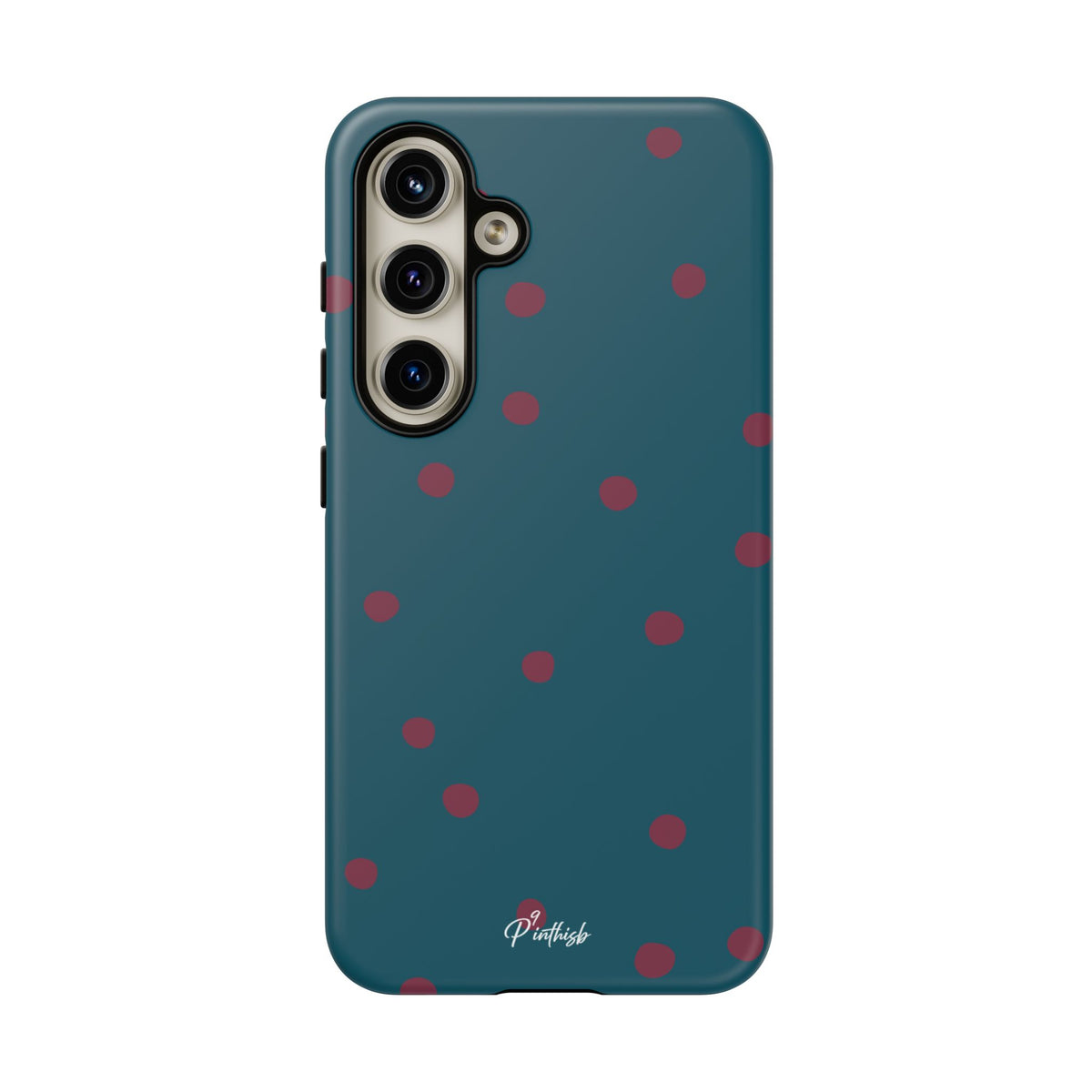 Teal & Burgundy Polka Dot Tough Phone Case