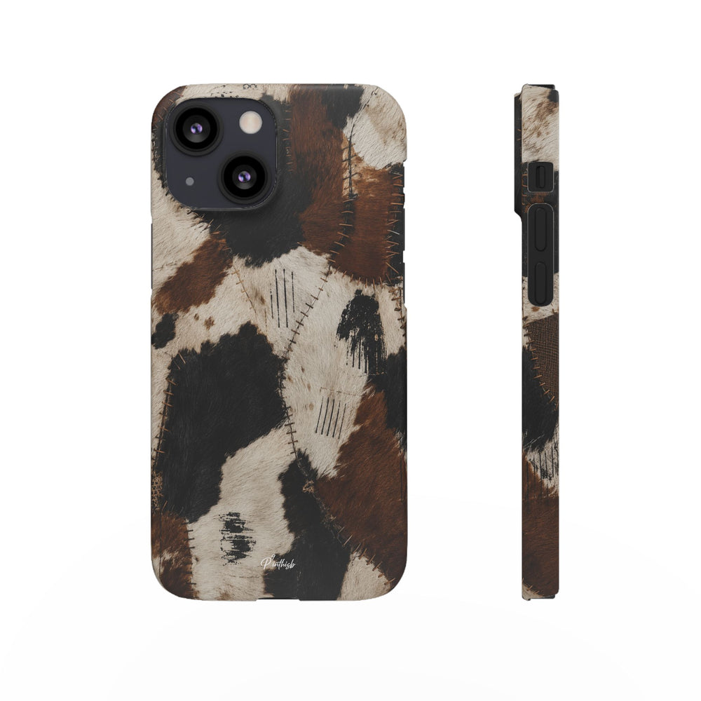 Brown & Black Animal Print Snap Case