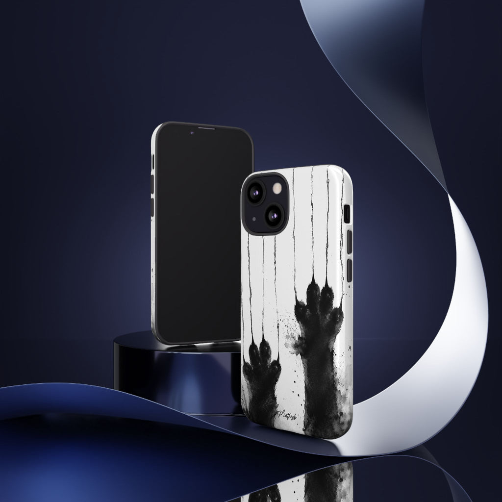 Black Ink Paw Print Tough Case